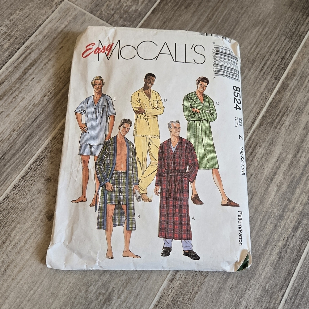 Vintage McCall's Sewing Pattern 8524 Mens